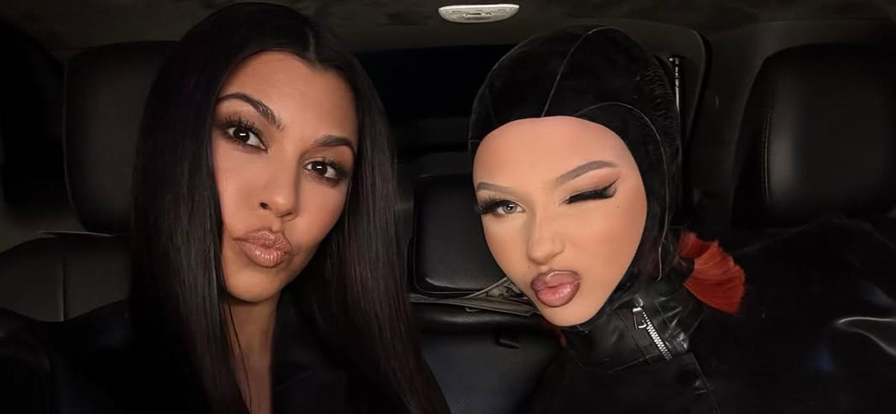 Kourtney Kardashian poses with stepdaughter Alabama Barker